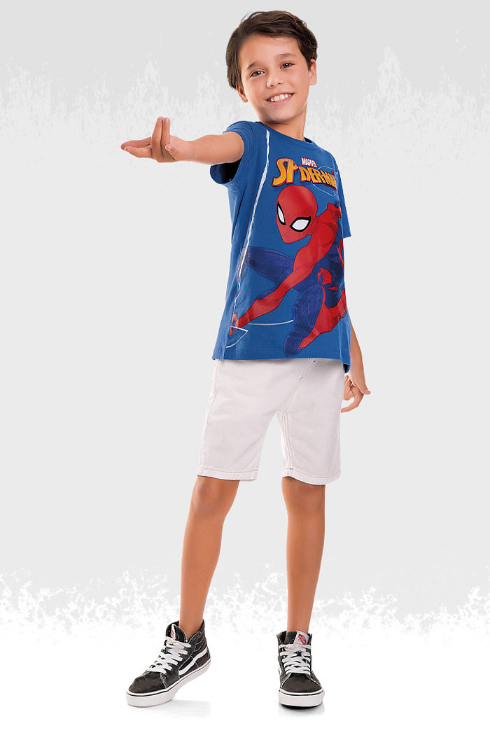 Camiseta meia malha spiderman