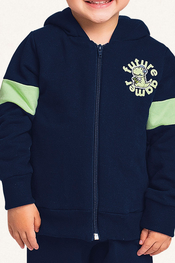 Conjunto jaqueta com capuz e calça em moletom future