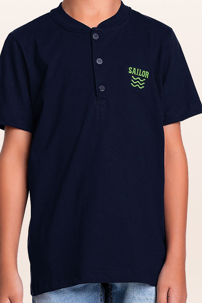 Camiseta em meia malha sailor