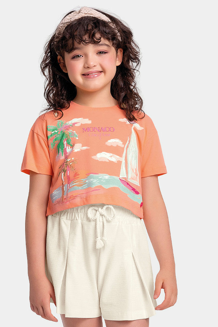 Conjunto blusa e short praiano