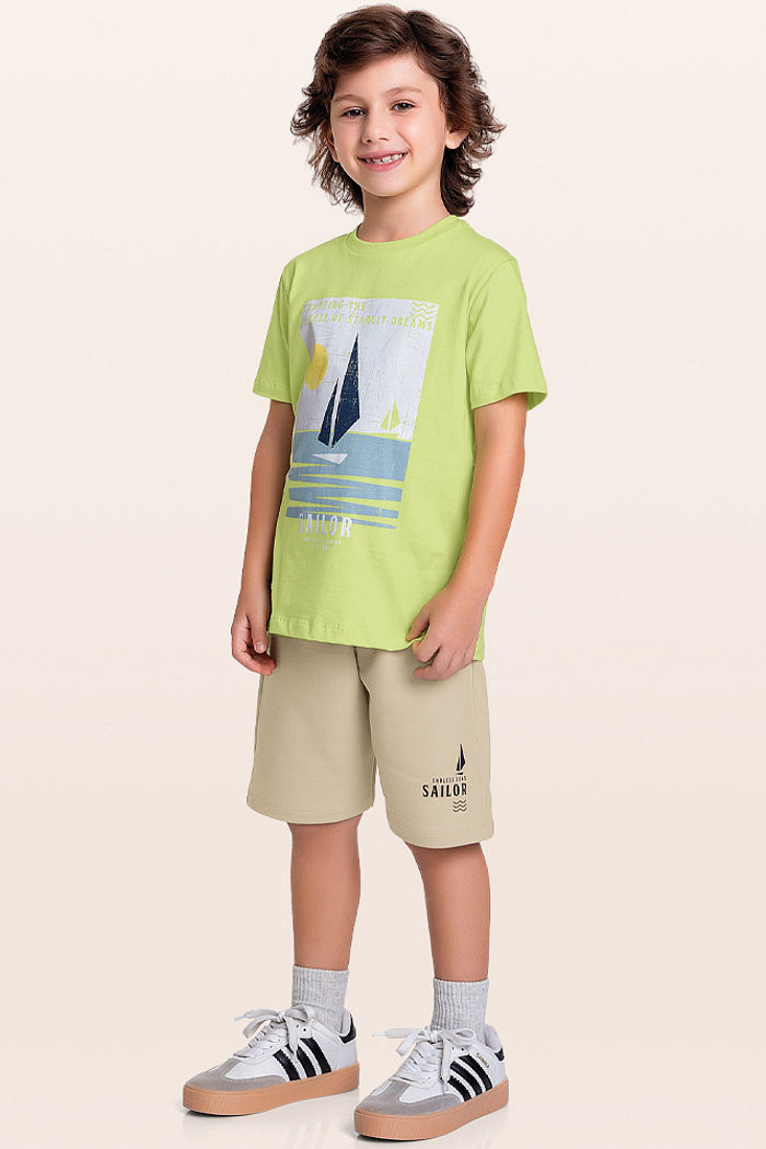 Conjunto camiseta sailor e bermuda