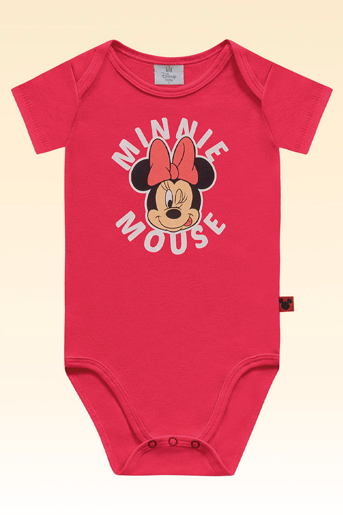 Body manga curta e em suedine minnie