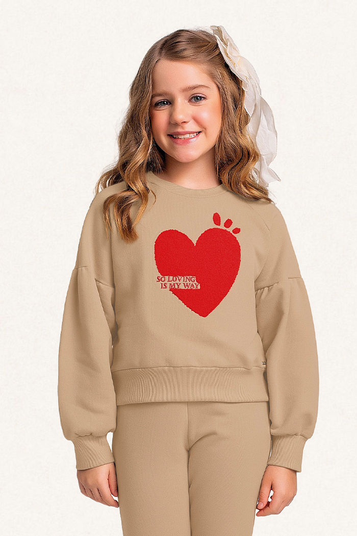 Conjunto blusão e calça em moletom so loving is my way