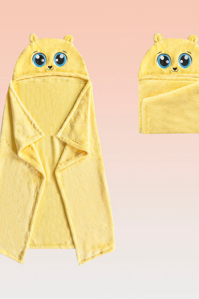 Manta com capuz em tecido fleece