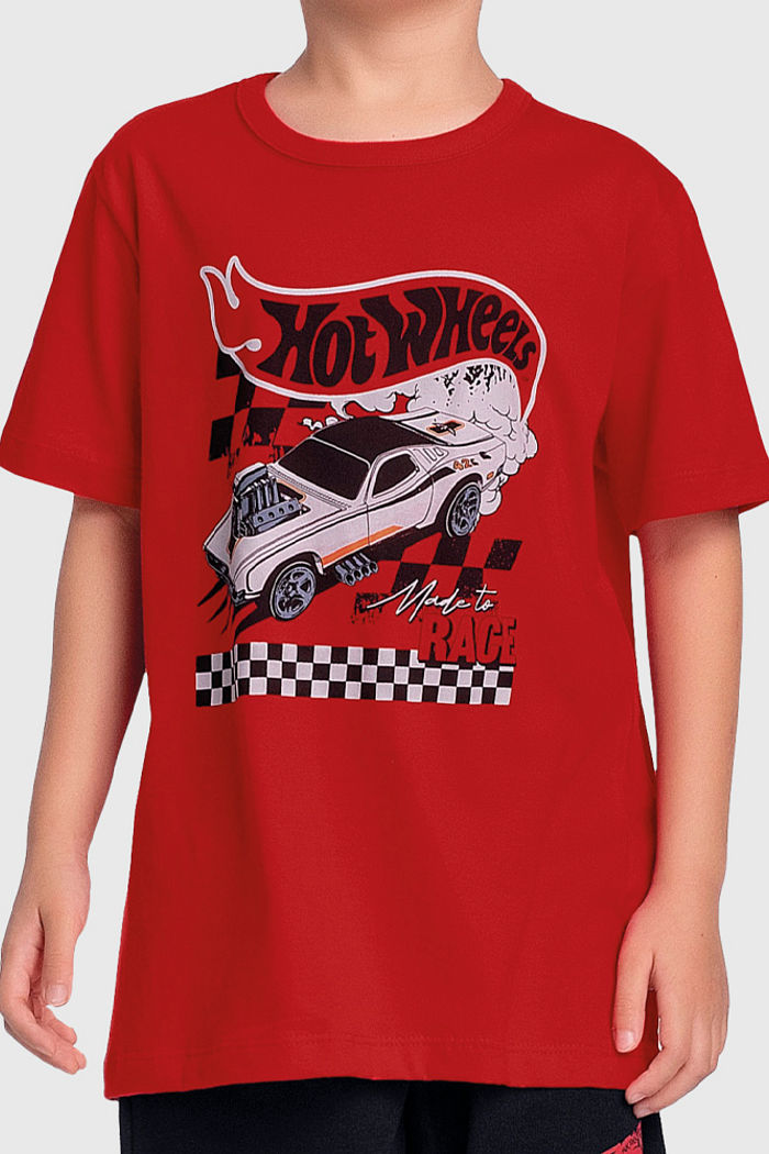 Conjunto blusa hot wheels e short em moletinho