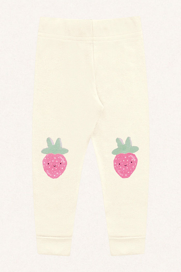 Calça morangos em suedine