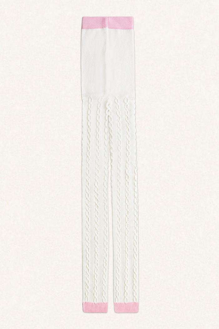 Meia calça listras trançadas