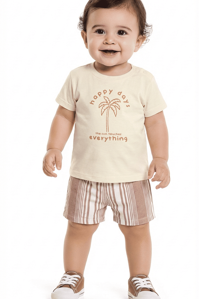 Conjunto camiseta meia malha e shorts em Brooklyn