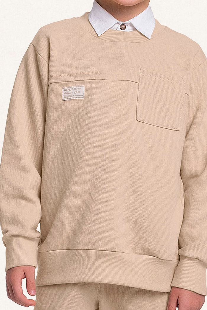 Conjunto blusão e calça em moletom piquet com bolso