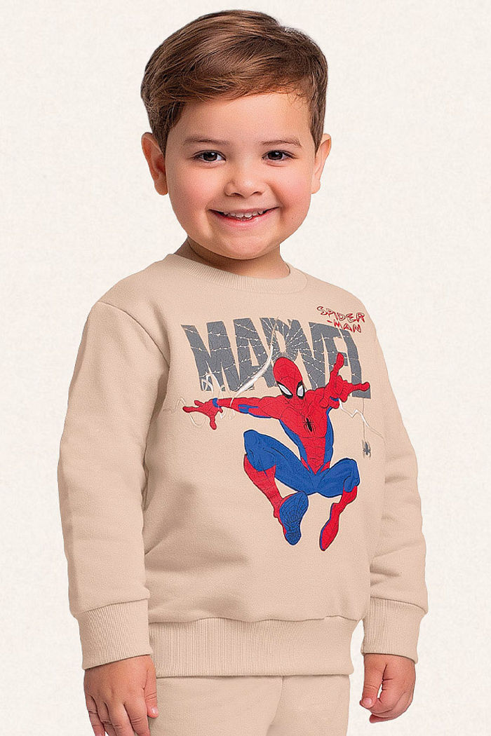 Conjunto blusão e calça em moletom Homem-aranha