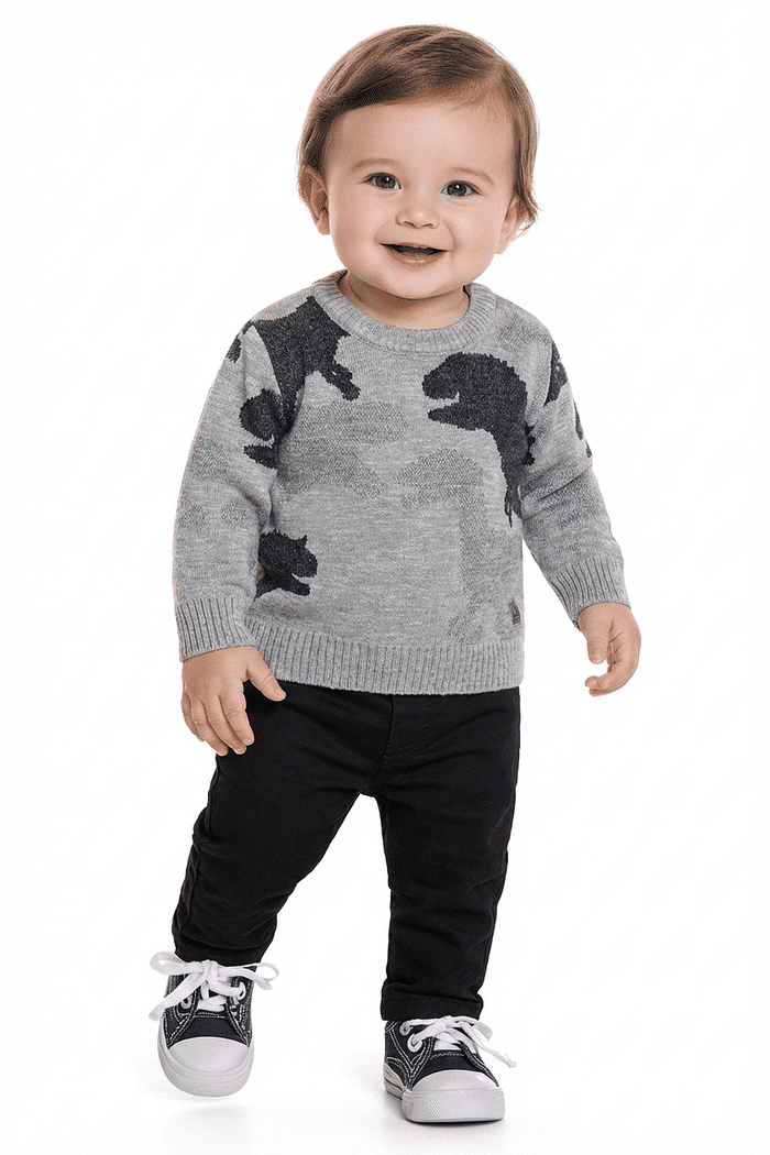 Casaco fechado em tricot