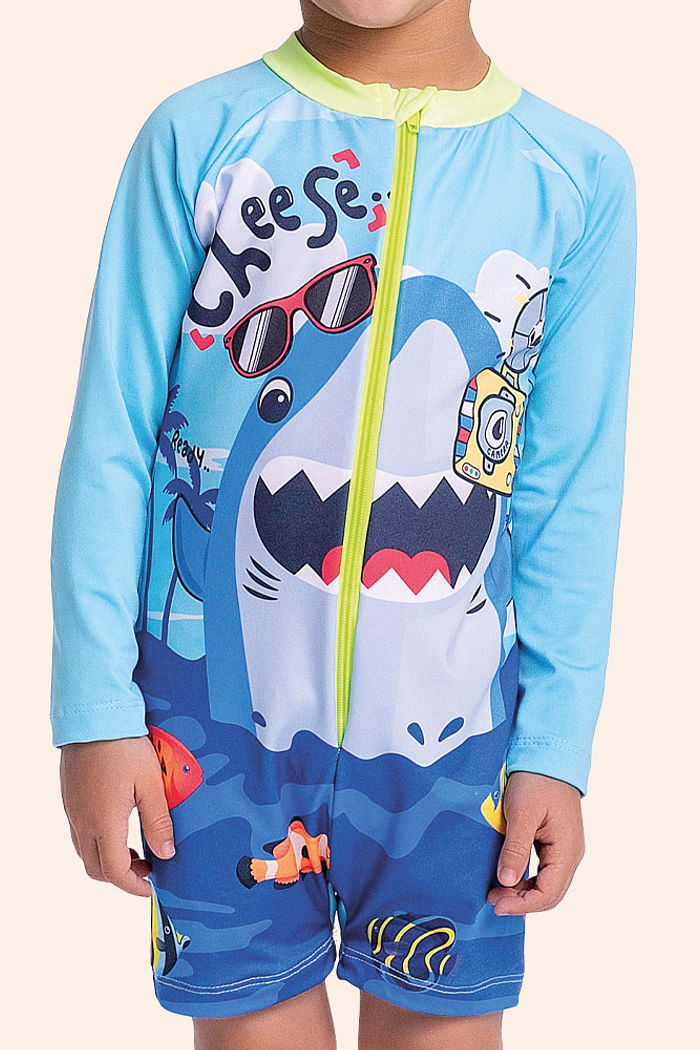 Macacão em cotton poliéster com zíper e estampa sublimada