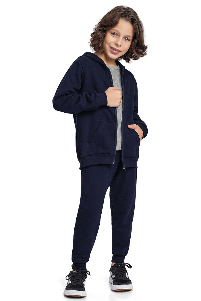 Jaqueta básica com capuz em moletom menino