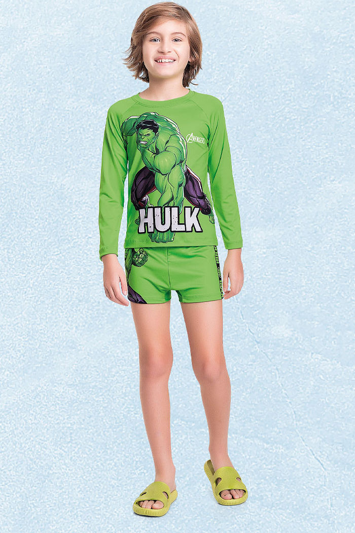 Sunga boxer com forro em cotton poliéster Os Vingadores