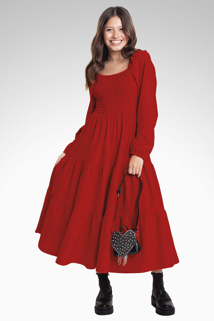 Vestido midi em malha florence