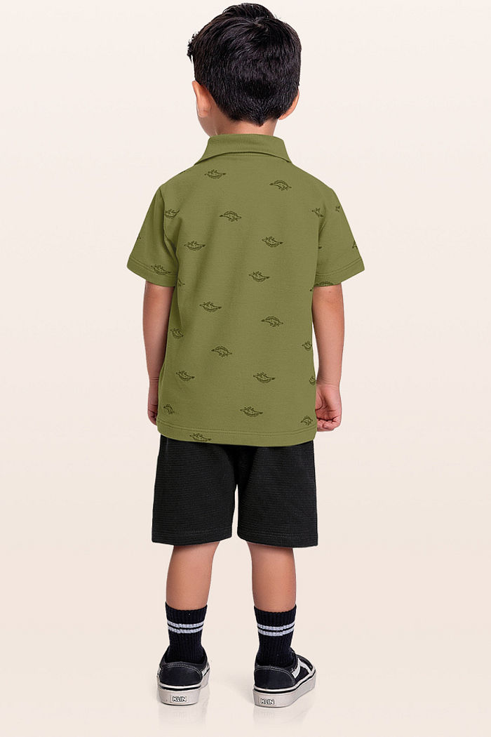 Camisa polo em meia malha piquet dino