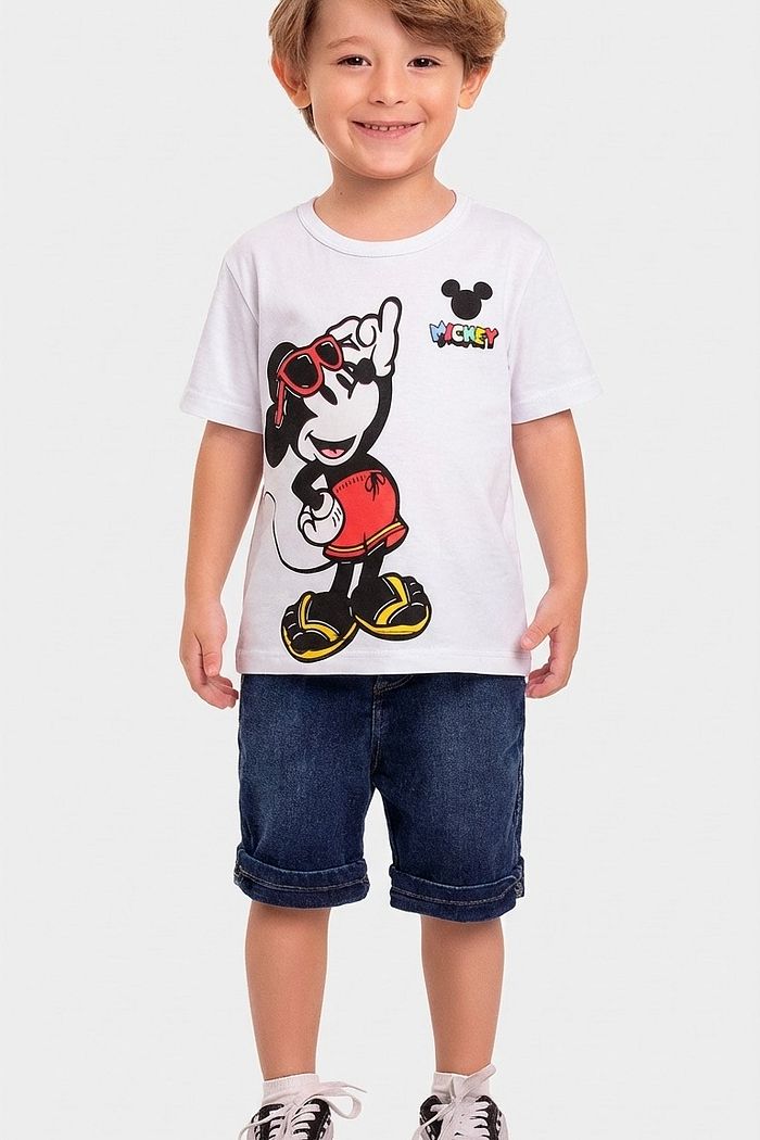 Camiseta manga curta infantil Mickey