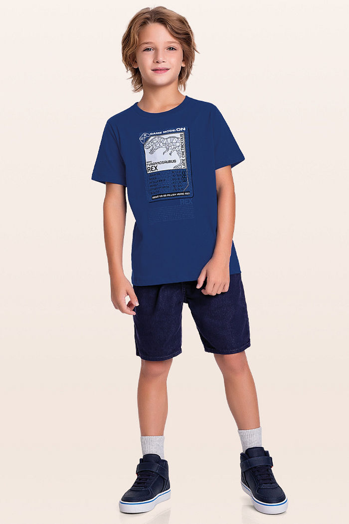 Camiseta em meia malha dino game