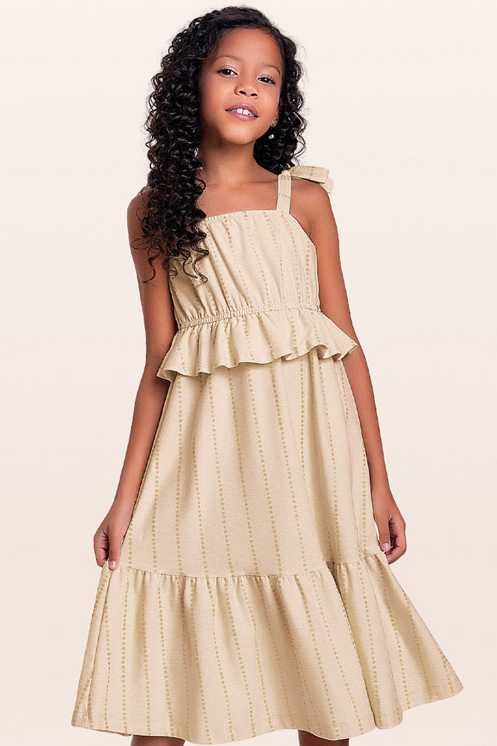 Vestido alça com amarração midi em malha florence