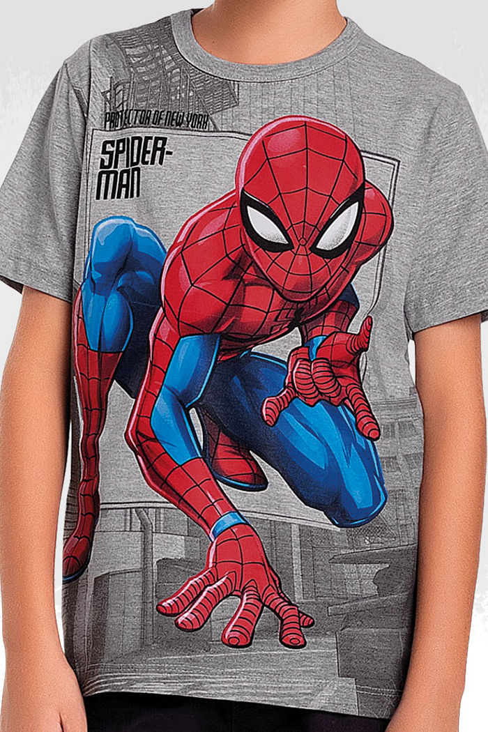 Camiseta homem-aranha em meia malha