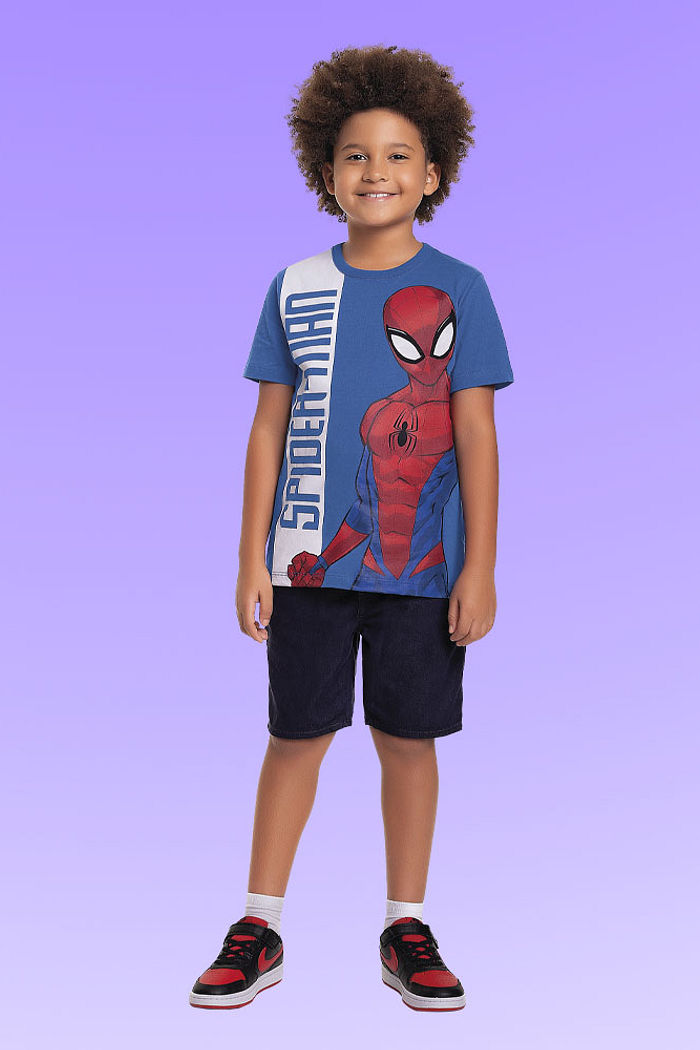 Camiseta em meia malha Homem-aranha