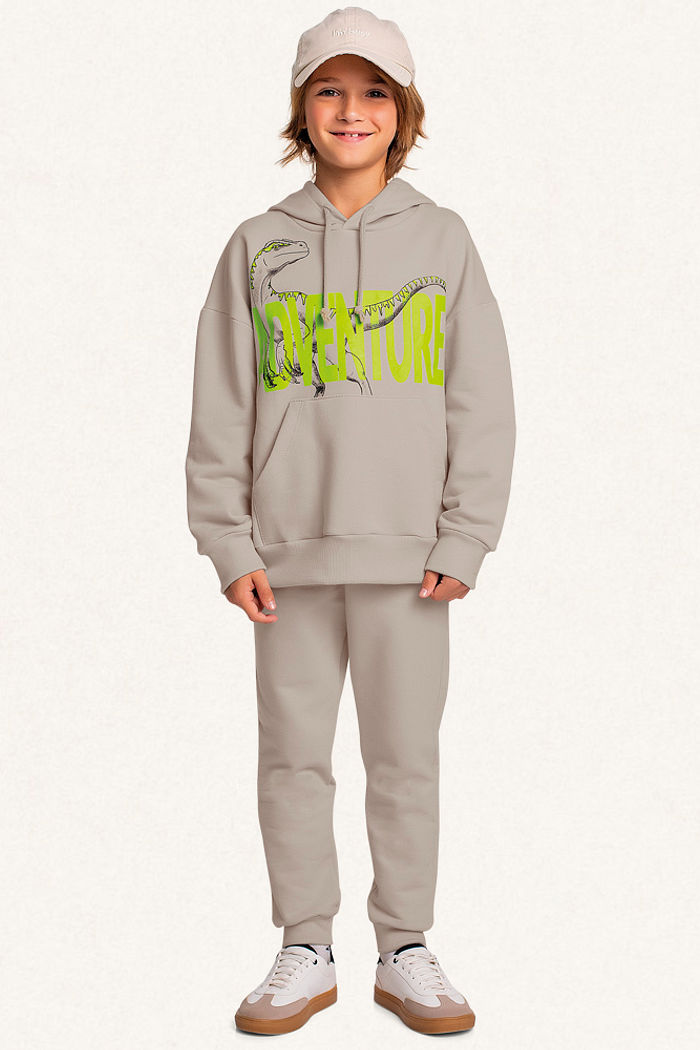 Conjunto blusão com capuz e calça em moletom adventure