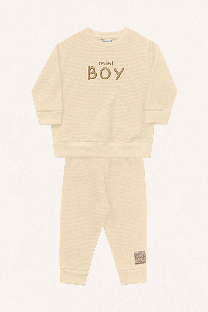 Conjunto blusão e calça em moletom lótus boy