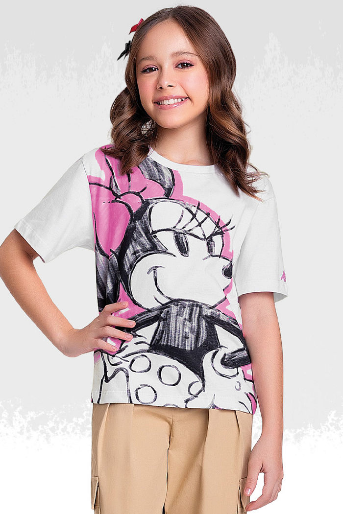 Blusa em meia malha minnie mouse