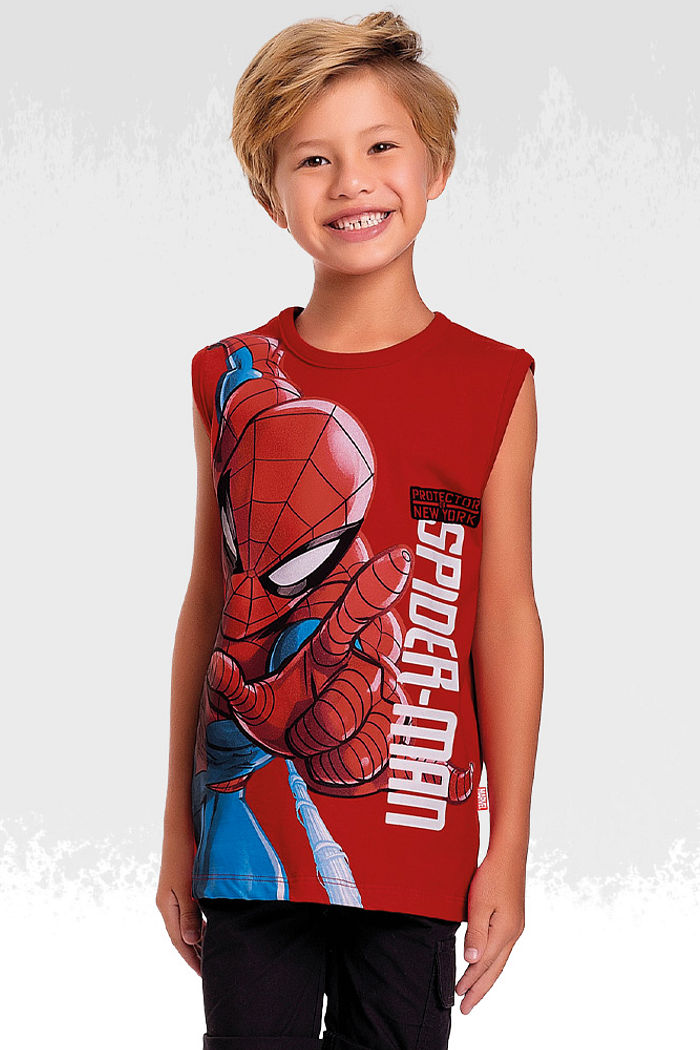 Regata em meia malha homem-aranha