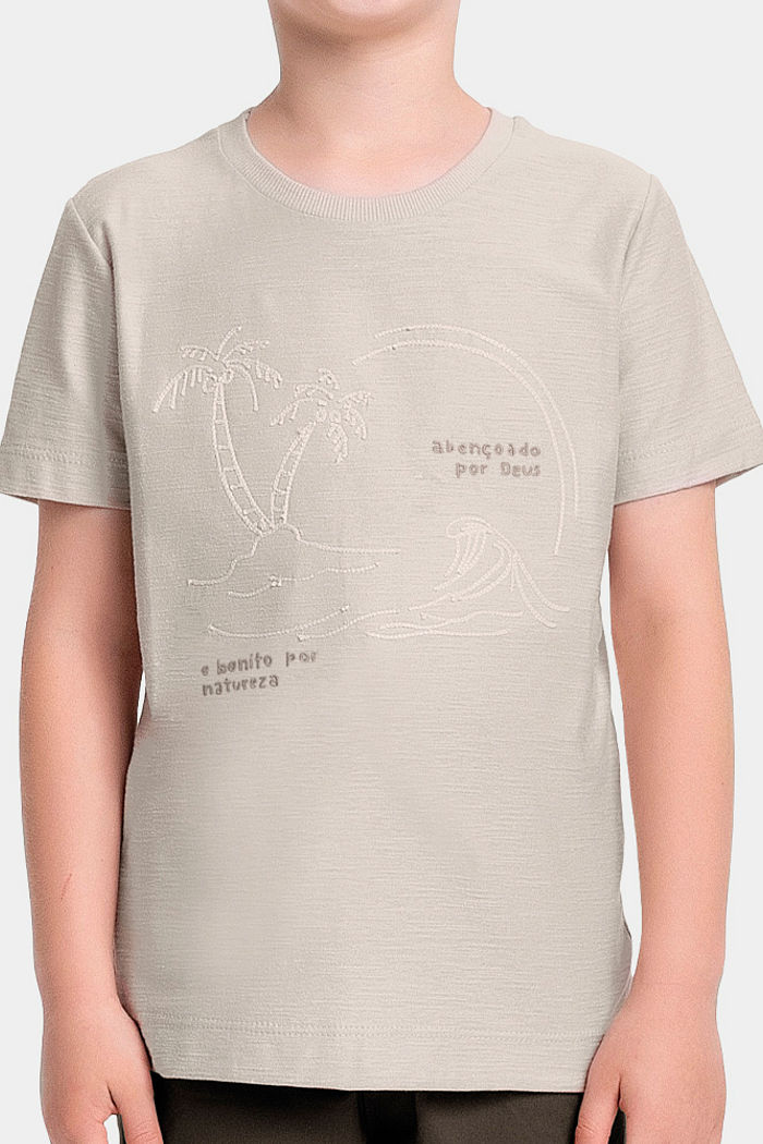 Camiseta em meia malha flamê brasilidade