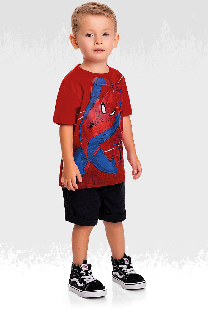 Camiseta spiderman meia malha