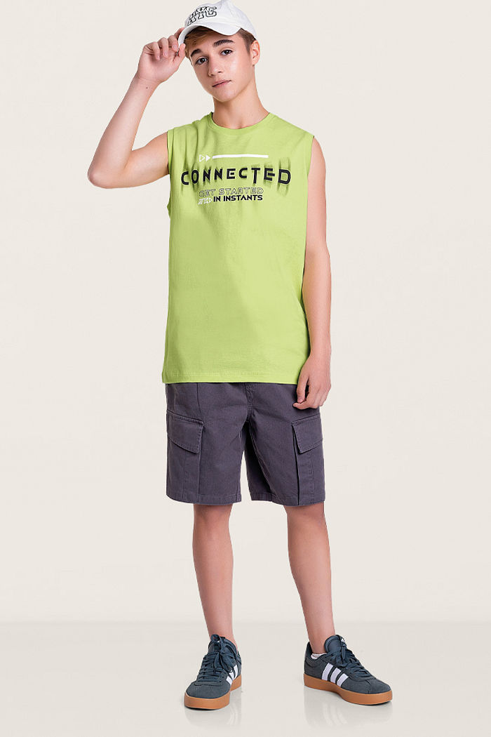 Regata lisa connected com silk em relevo 3D