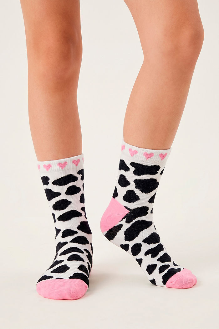 Meia cano curto vaquinha