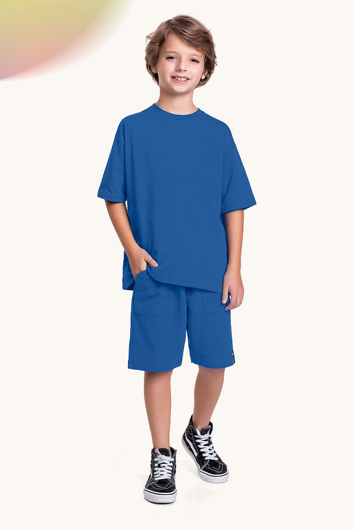 Bermuda em moletinho com bolso e cadarço funcional