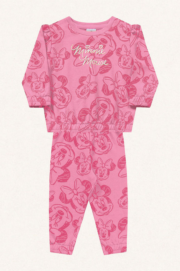 Conjunto blusão e calça em molecotton Minnie