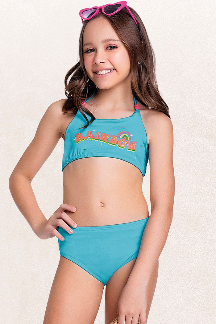 Conjunto biquíni top e calcinha rainbow