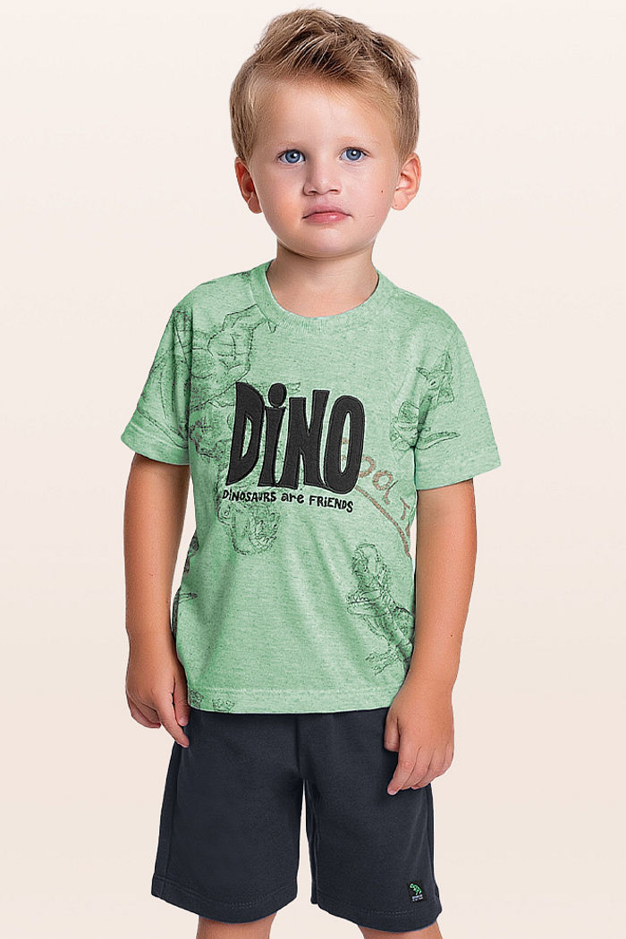 Conjunto camiseta e bermuda dino