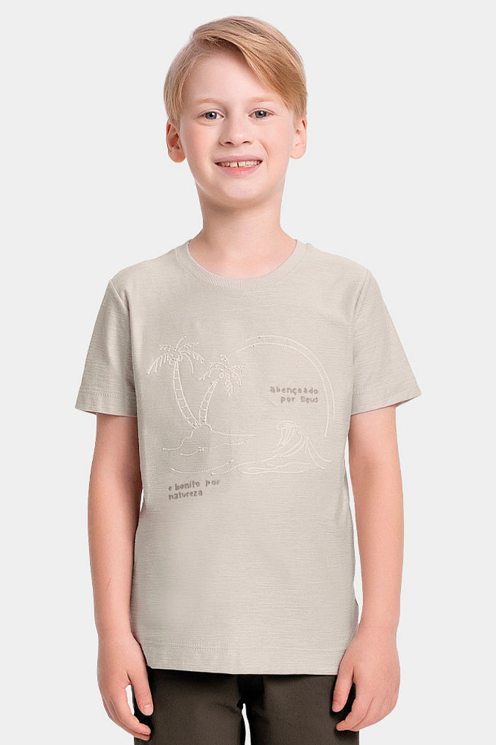 Camiseta em meia malha flamê brasilidade