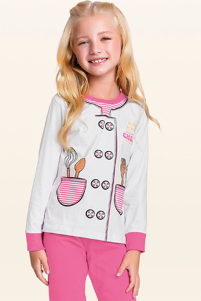 Conjunto pijama blusa manga longa e calça profissão