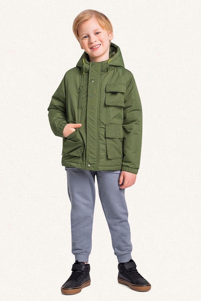 Jaqueta com capuz puffer com forro com bolso