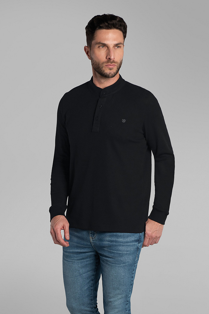 Camiseta manga longa malha waffle Aurus