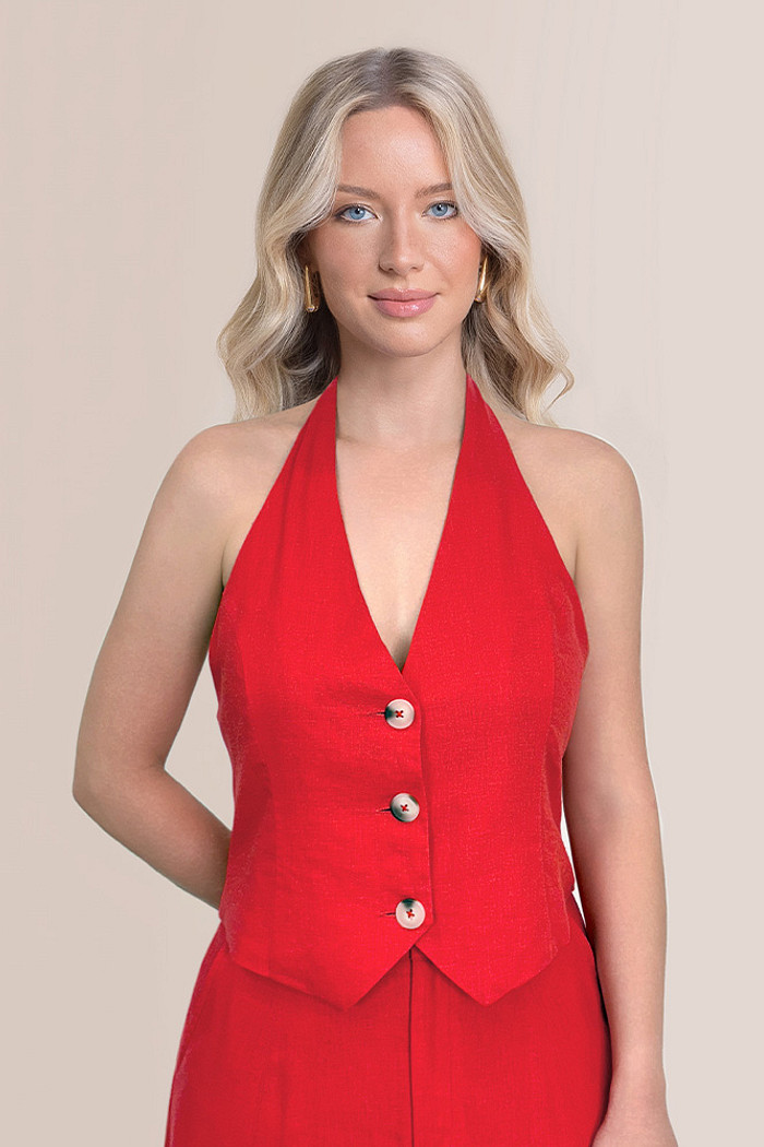 Top linho com amarração regulável