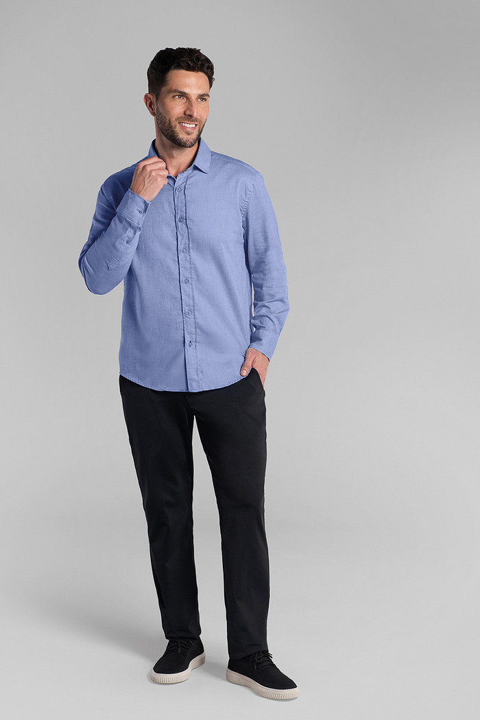 Camisa manga longa regular em tecido oxfordine Aurus