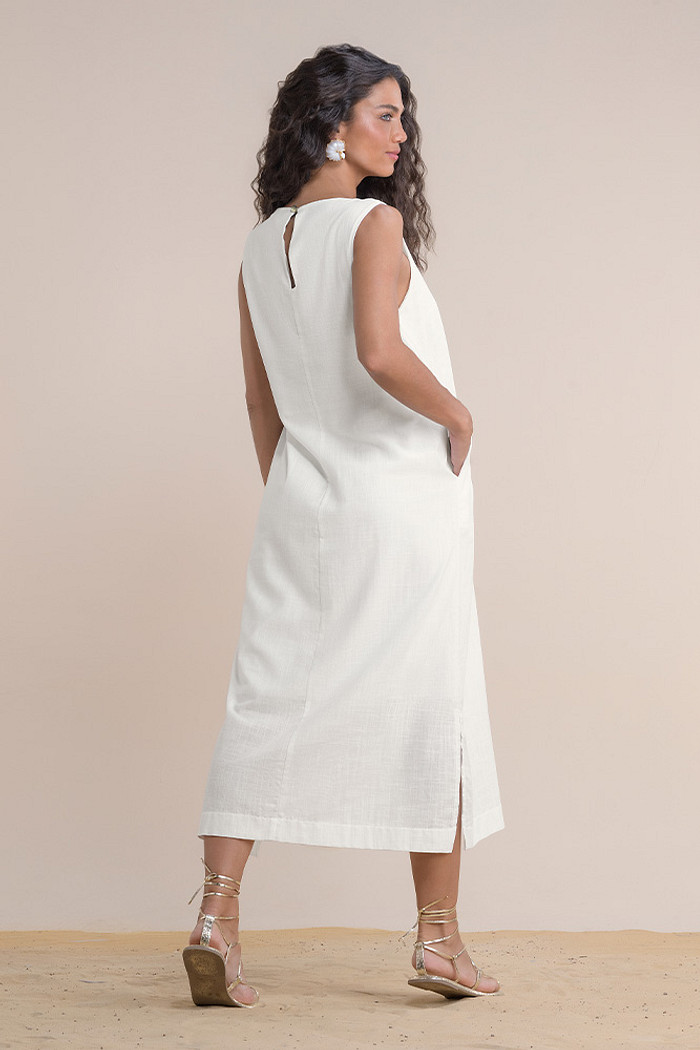 Vestido midi algodão