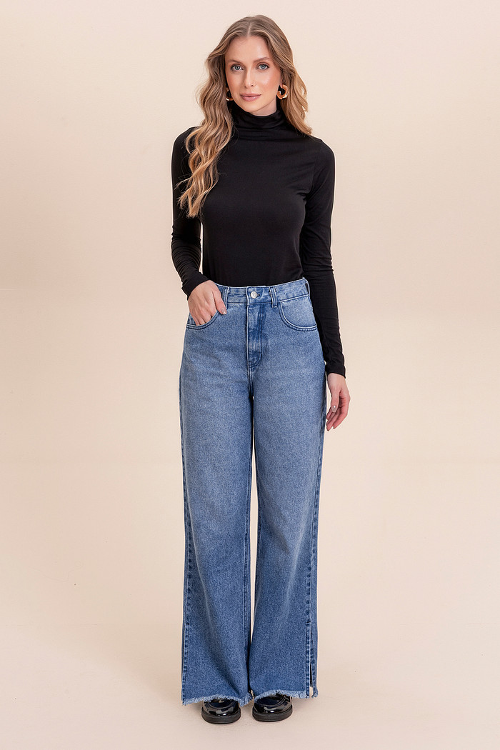 Calça wide leg Angel denim