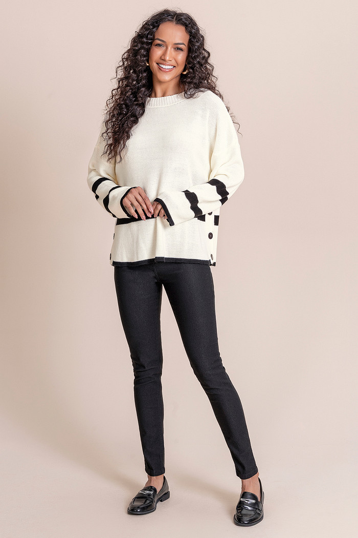 Blusa suéter Tricot botões Angel