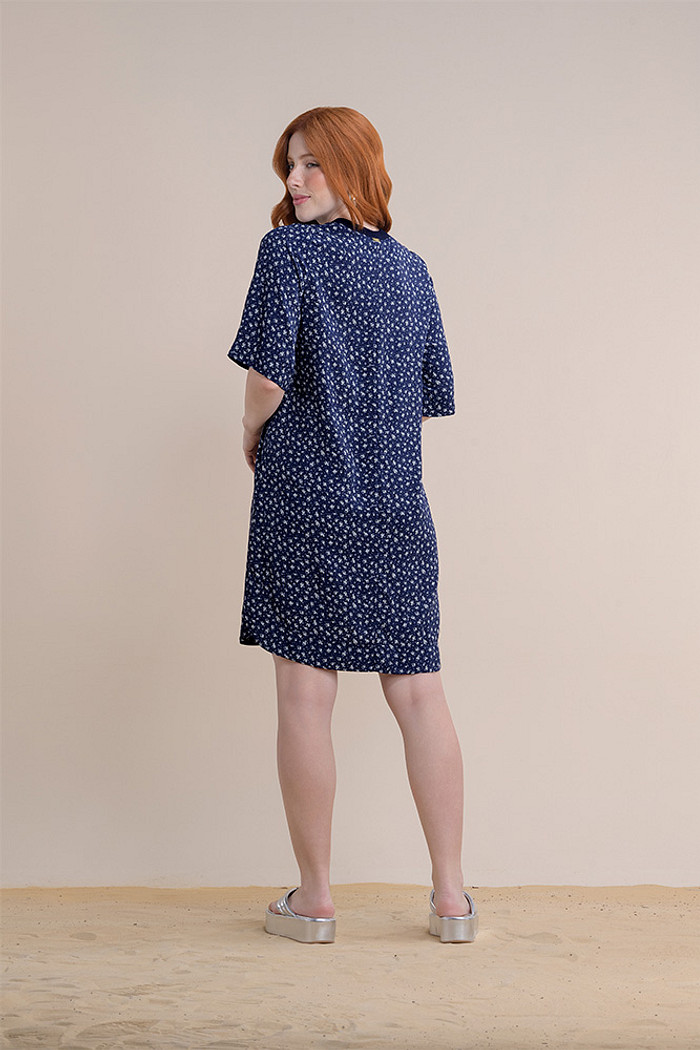 Vestido curto viscose estampada