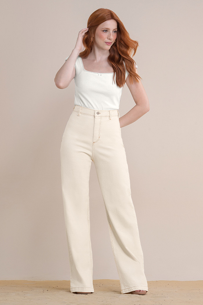 Calça jeans wide leg off white