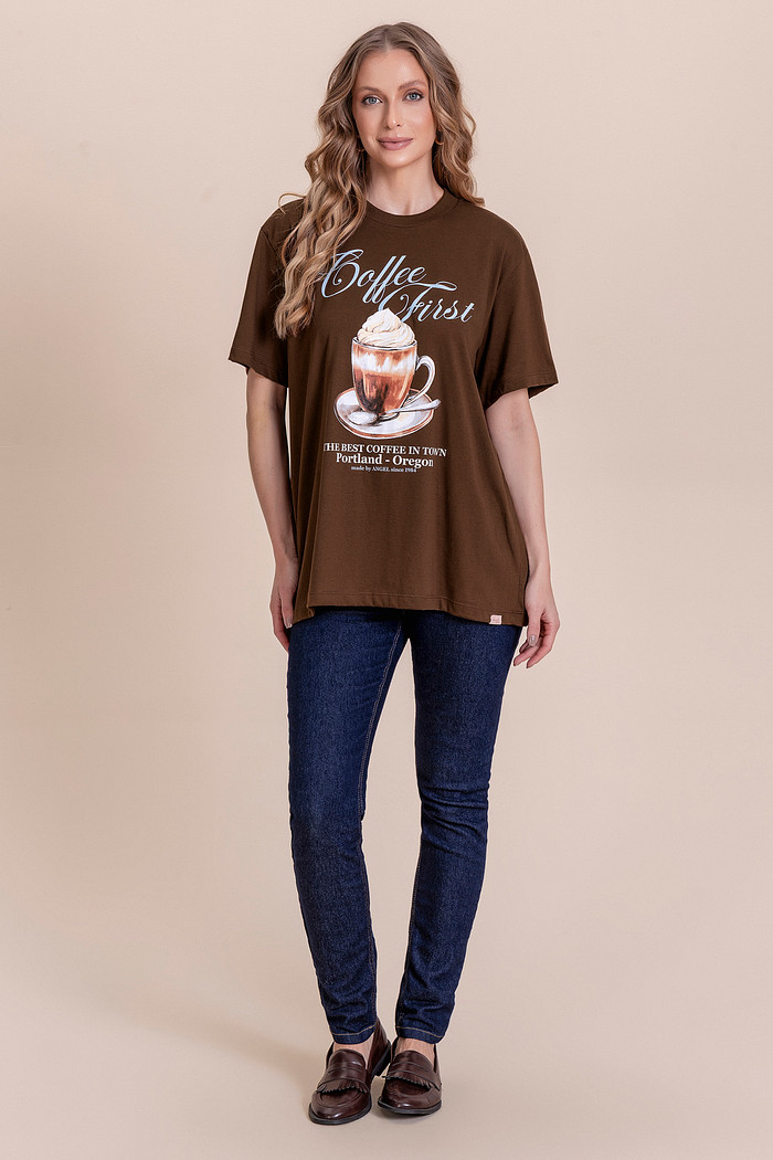 Blusa coffee Angel