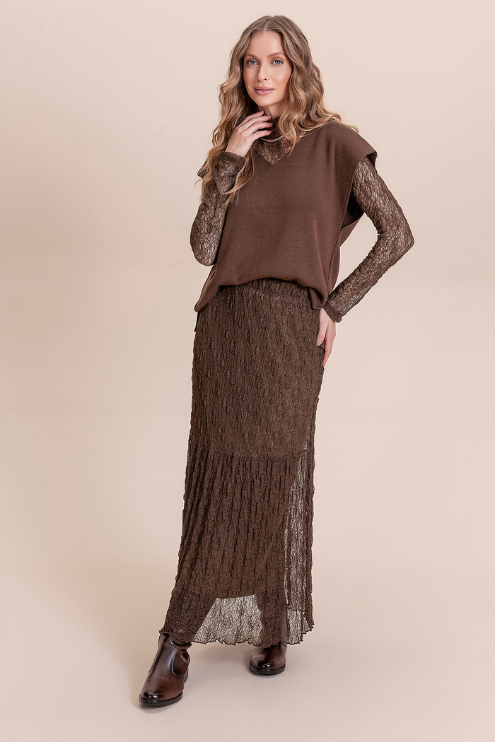 Blusa sem manga Tricot Angel